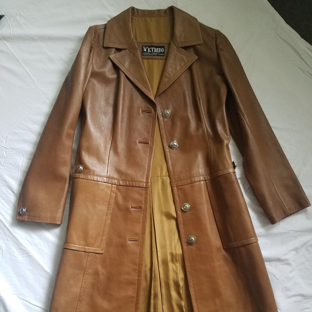 Womens' Vintage/Antique Kymbo Leather Coat 1960's